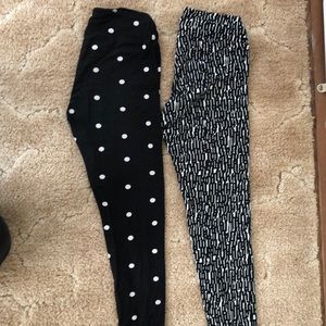 Lularoe one size black and white leggings